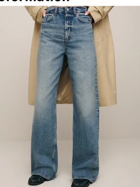 Reformation Cary Slouchy High-Rise Wide-Leg Jeans in Light Blue Denim